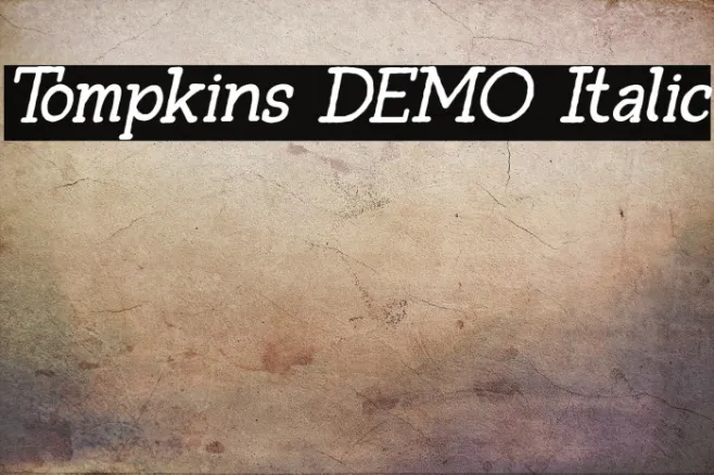Tompkins DEMO Italic Example 1