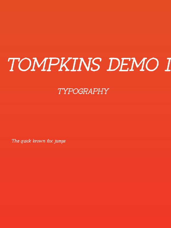 Tompkins DEMO Italic Poster
