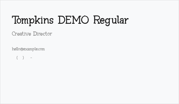 Tompkins DEMO Regular Business Card