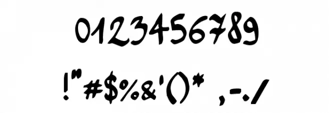 Toms Handwriting FG Font OTHER CHARS