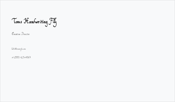 Toms Handwriting FG Business Card