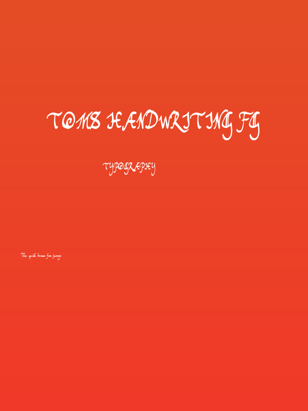 Toms Handwriting FG Poster