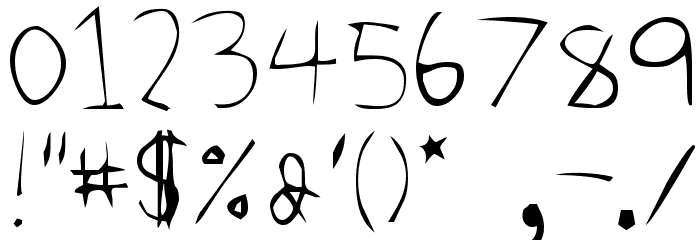 Tom's Handwriting Font Alte caractere