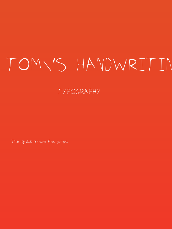 Tom's Handwriting Poster
