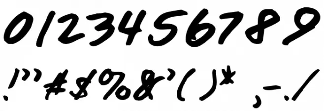 TomsHand Normal Font OTHER CHARS