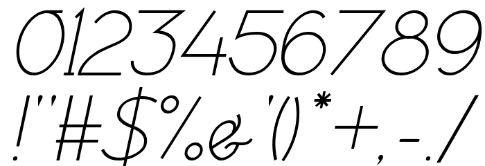 Tomsk Italic Font OTHER CHARS