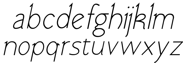 Tomsk Italic Font LOWERCASE