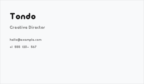 Tondo Business Card