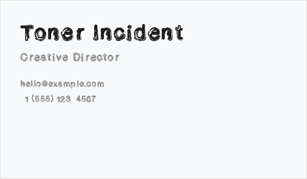 Toner Incident Business Card