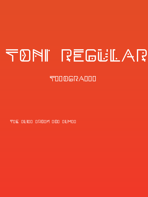 Toni Regular Demo Poster
