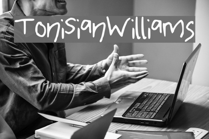 ToniSianWilliams Font examples
