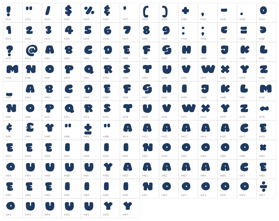 Tonight Light Character Map