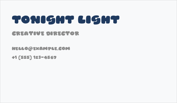Tonight Light Business Card