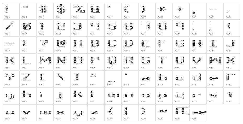 Tonik BRK Character Map