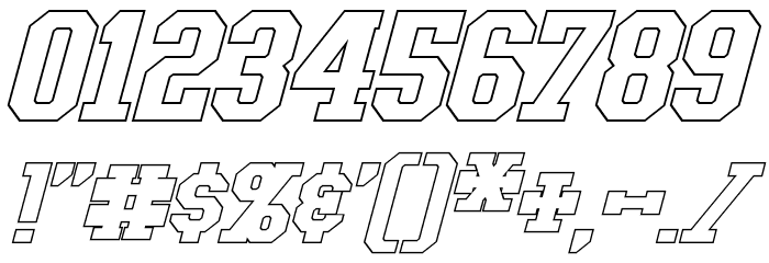 Tonopah Hollow Bold Italic Font OTHER CHARS
