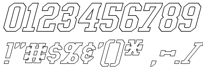 Tonopah Hollow Italic Font OTHER CHARS