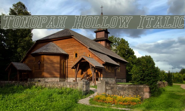 Tonopah Hollow Italic Font examples