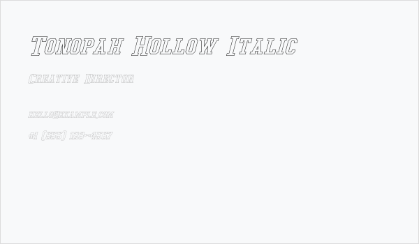 Tonopah Hollow Italic Business Card