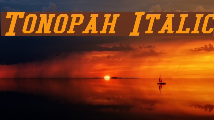 Tonopah Italic Schriftart examples