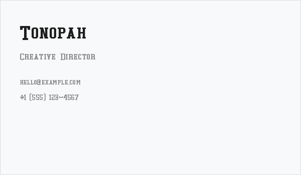 Tonopah Business Card
