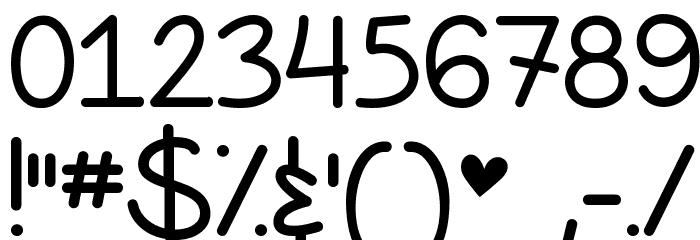 Too Freakin Cute Demo Font OTHER CHARS