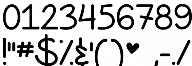 Too Freakin Cute Demo Font OTHER CHARS