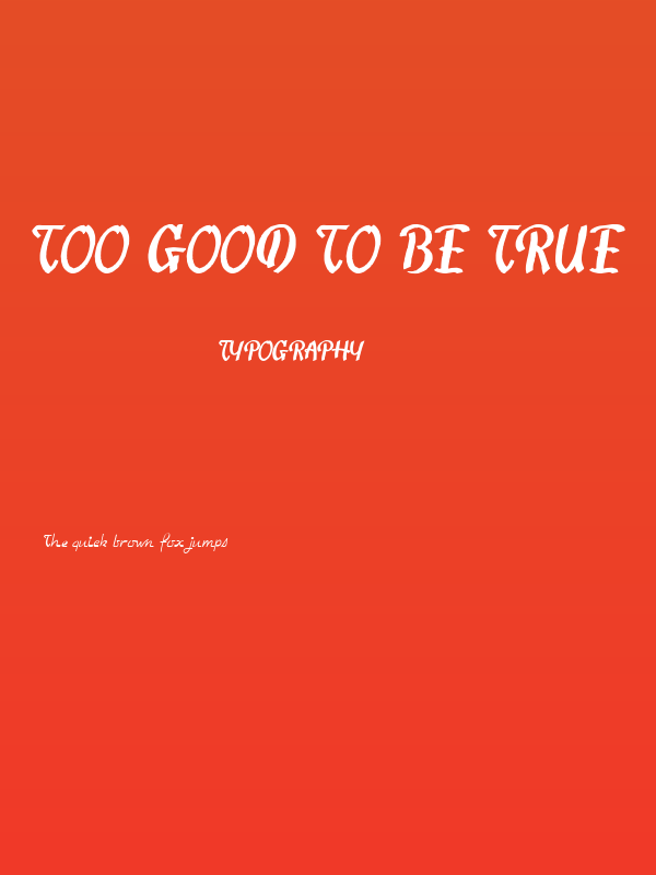 Too Good To Be True Poster
