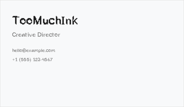TooMuchInk Business Card