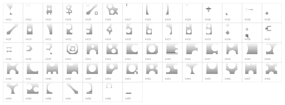 Toolego-Mirage Character Map