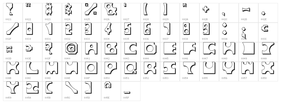 Toolego-Shadow Character Map