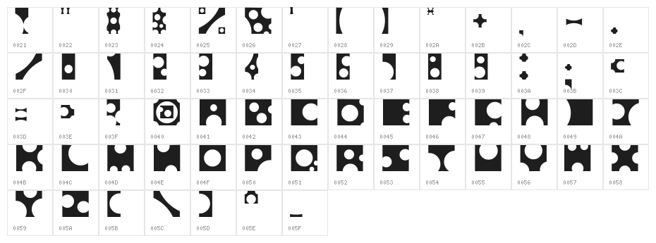 Toolego Character Map