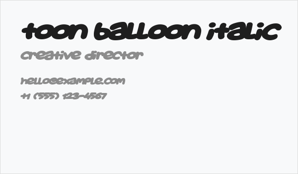 Toon Balloon Italic Business Card