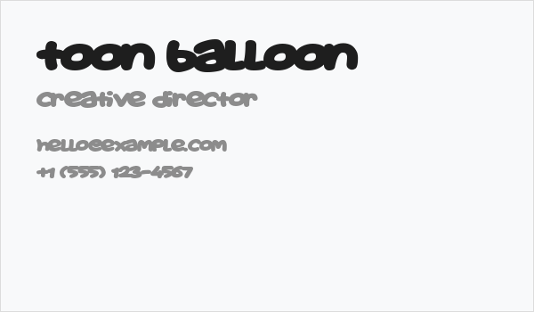 Toon Balloon Business Card