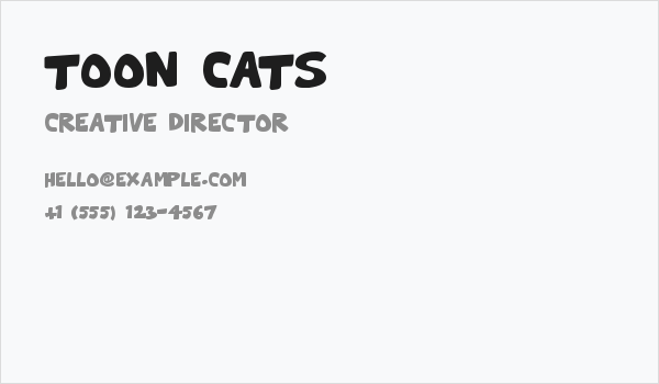 Toon Cats Business Card