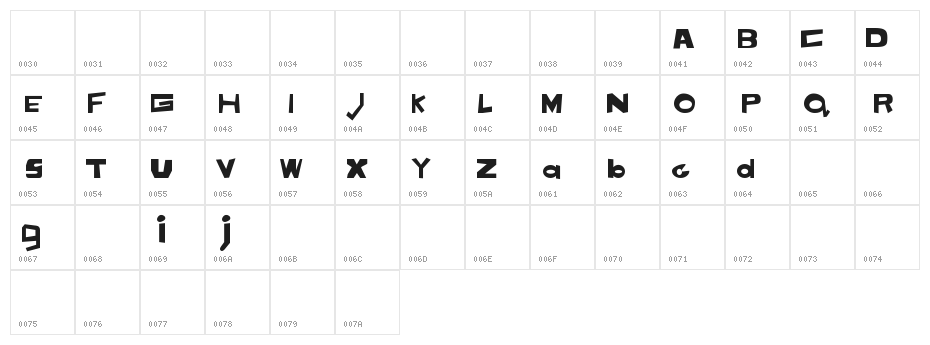 Toon-Time Narrow Character Map