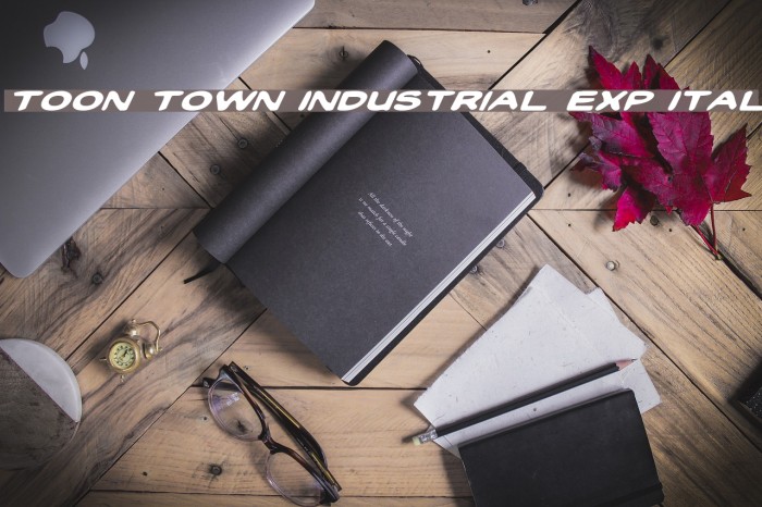 Toon Town Industrial Exp Ital Font examples