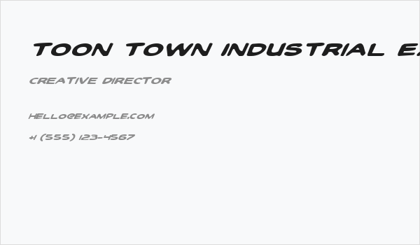 Toon Town Industrial Exp Ital Business Card