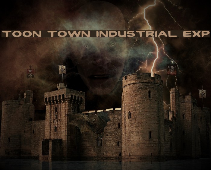 Toon Town Industrial Exp Font examples
