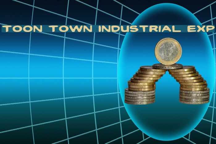 Toon Town Industrial Exp Font examples