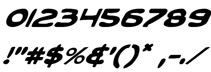 Toon Town Industrial Italic Font OTHER CHARS