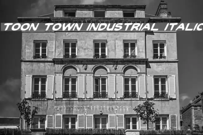 Toon Town Industrial Italic Caratteri examples