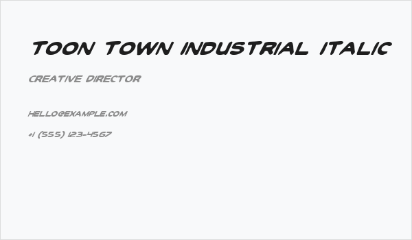 Toon Town Industrial Italic Business Card