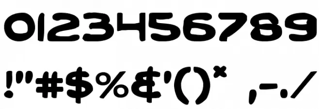 Toon Town Industrial Regular Font OTHER CHARS