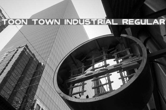 Toon Town Industrial Regular Font examples