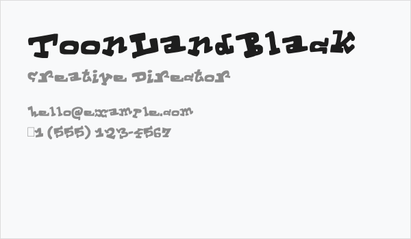 ToonLandBlack Business Card