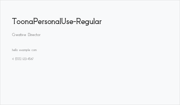 ToonaPersonalUse-Regular Business Card