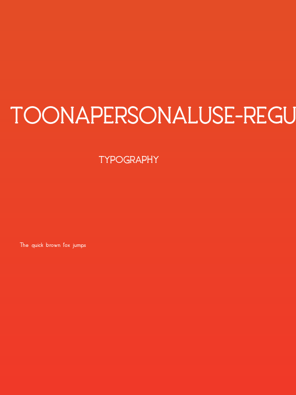 ToonaPersonalUse-Regular Poster