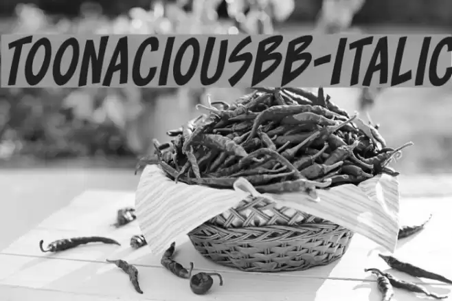 ToonaciousBB-Italic Font examples