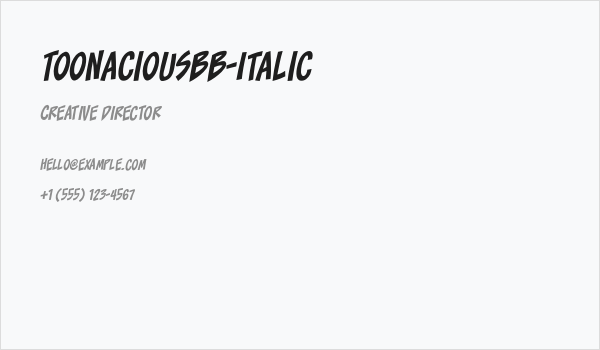 ToonaciousBB-Italic Business Card