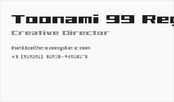 Toonami 99 Regular Business Card